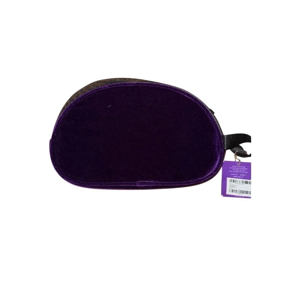 Rebel Athletic Cheerleading Shoe Bag‎ Black Purple Zip Case Wrist Strap